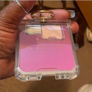 Clear and Pink Phone Case with Ring Holder